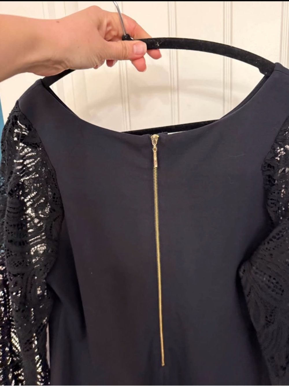 Lilly Pulitzer Gali black lace sleeve dress, size XL - Picture 5 of 6
